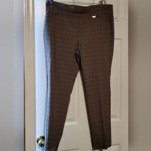 Anne Klein Brown Plaid Ankle Pants